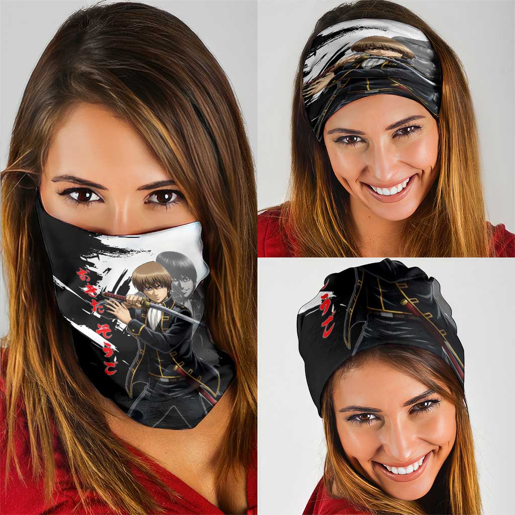 Okita Sougo Neck Gaiter Modern Shinsengumi Ink Splash Style