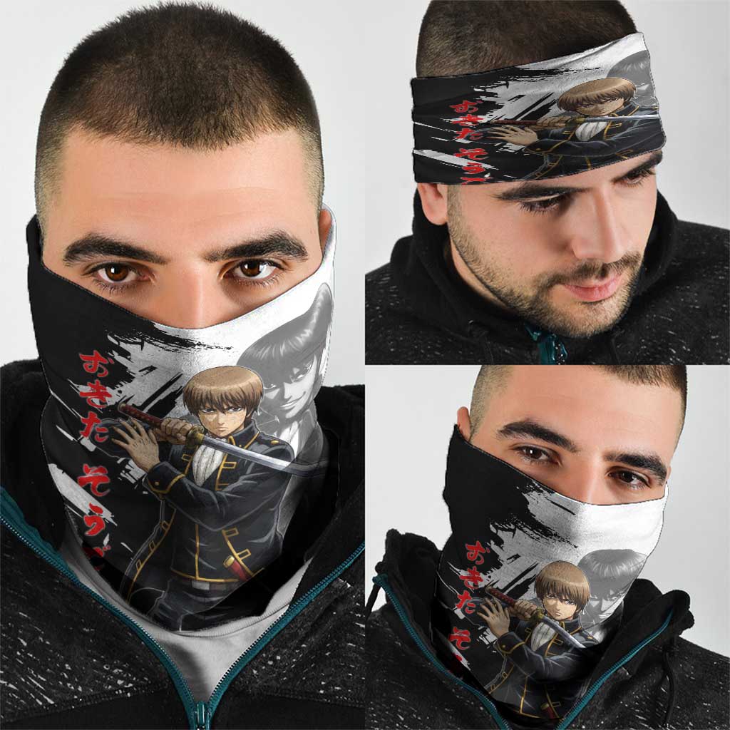Okita Sougo Neck Gaiter Modern Shinsengumi Ink Splash Style
