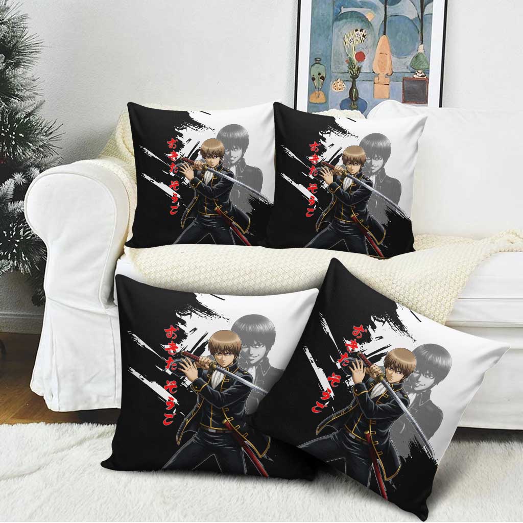 Okita Sougo Pillow Cover Modern Shinsengumi Ink Splash Style