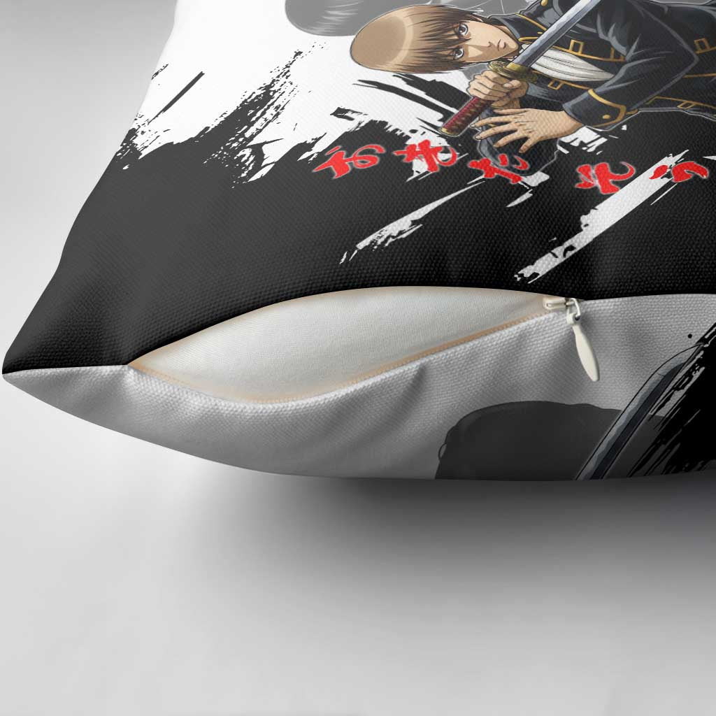 Okita Sougo Pillow Cover Modern Shinsengumi Ink Splash Style