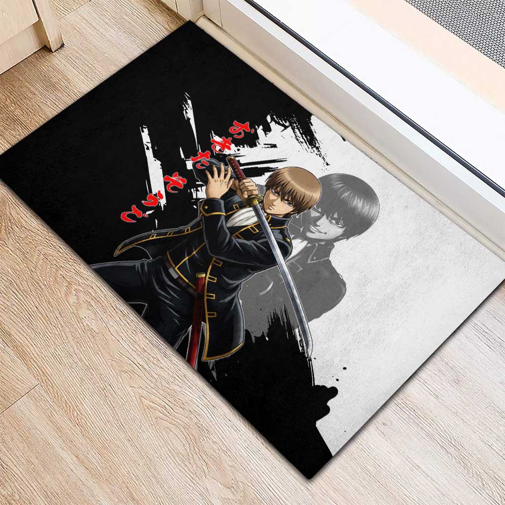 Okita Sougo Rubber Doormat Modern Shinsengumi Ink Splash Style