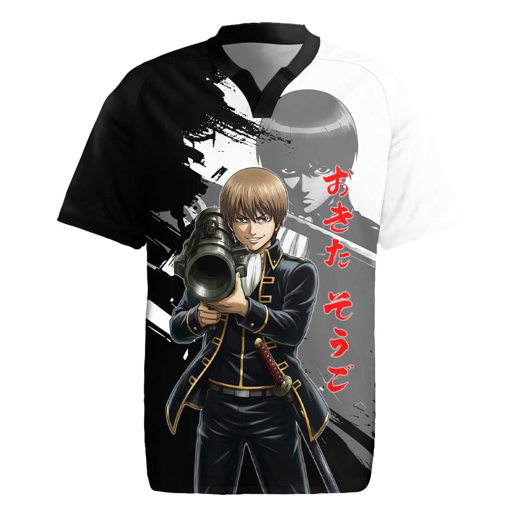 Okita Sougo Rugby Jersey Modern Shinsengumi Ink Splash Style