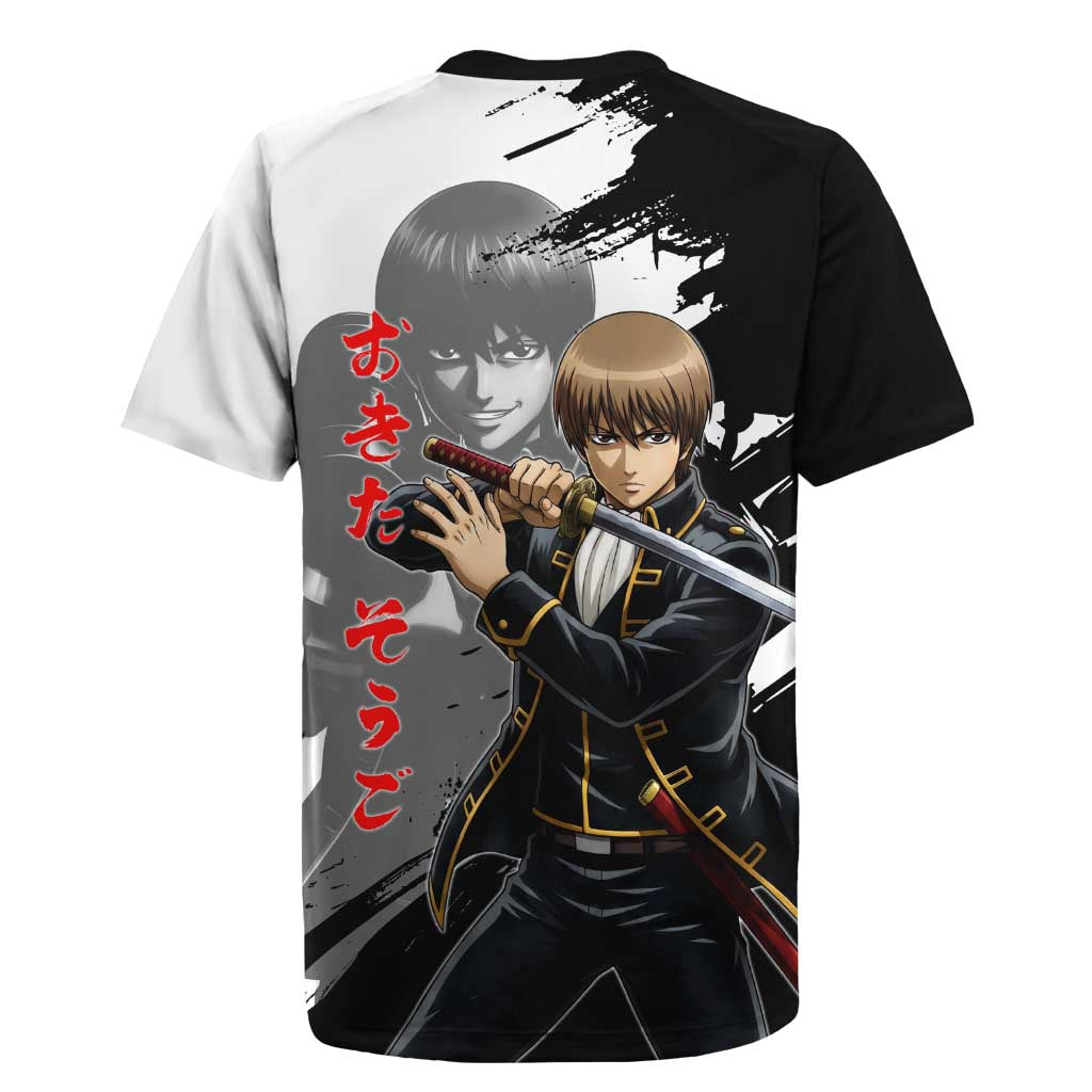 Okita Sougo Rugby Jersey Modern Shinsengumi Ink Splash Style