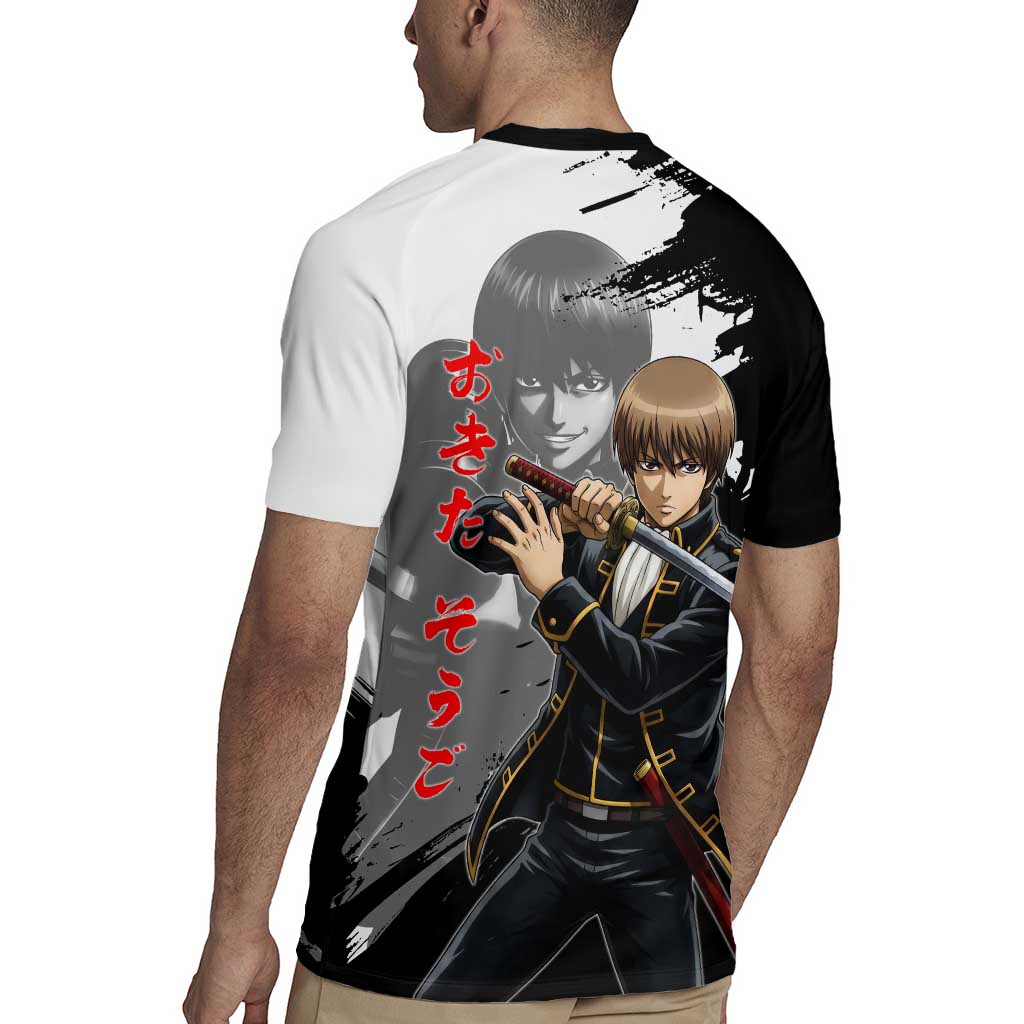 Okita Sougo Rugby Jersey Modern Shinsengumi Ink Splash Style