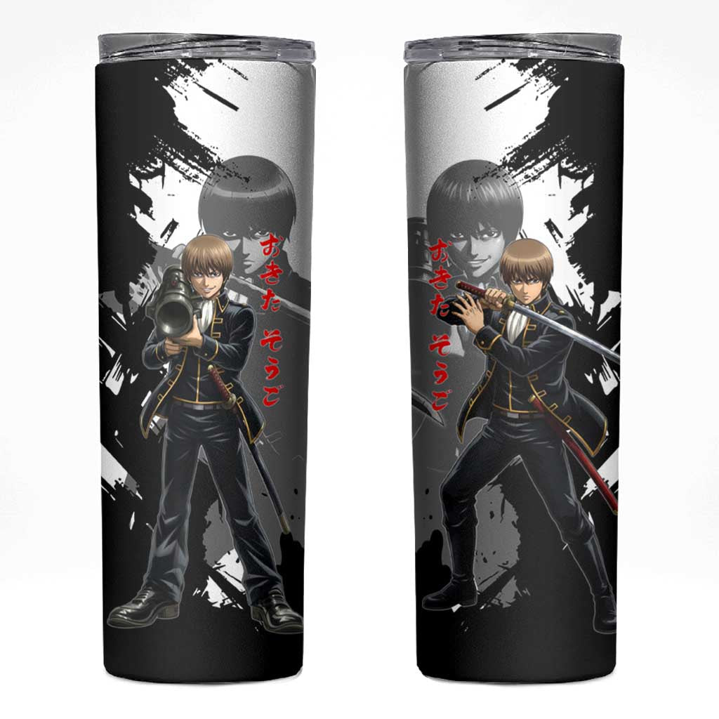 Okita Sougo Skinny Tumbler Modern Shinsengumi Ink Splash Style