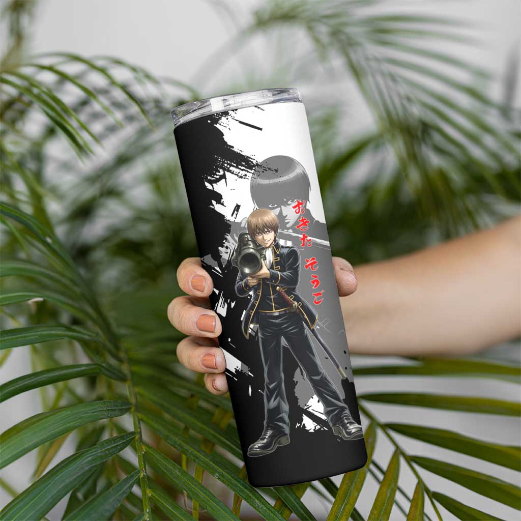 Okita Sougo Skinny Tumbler Modern Shinsengumi Ink Splash Style