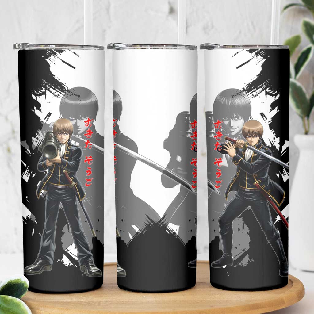 Okita Sougo Skinny Tumbler Modern Shinsengumi Ink Splash Style