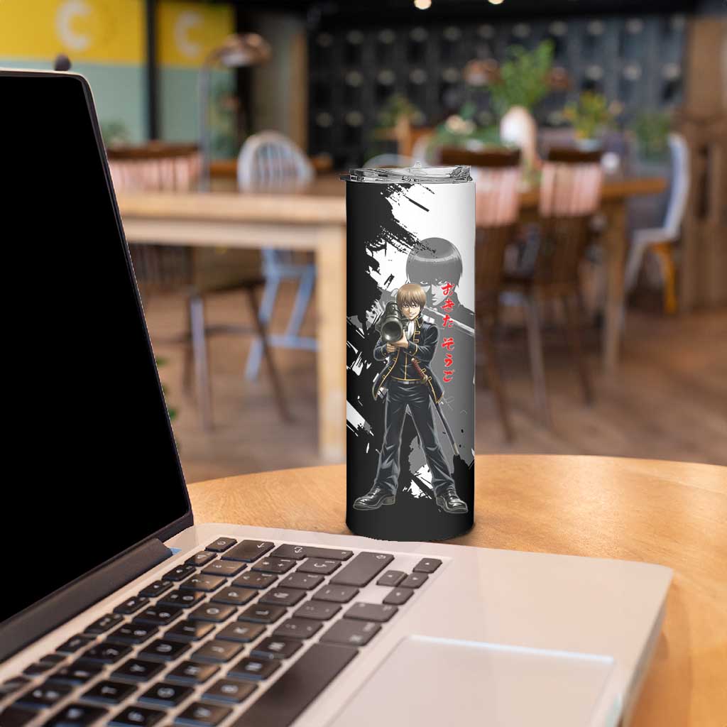 Okita Sougo Skinny Tumbler Modern Shinsengumi Ink Splash Style