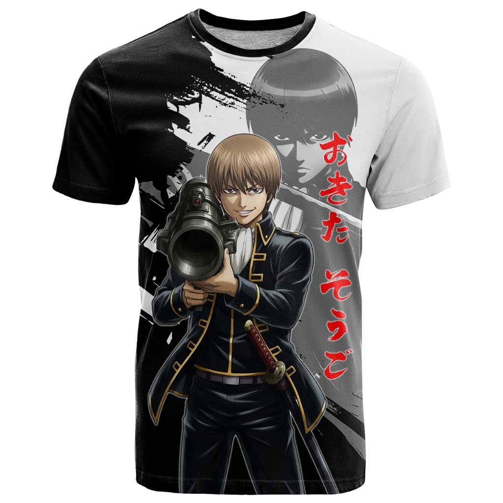 Okita Sougo T Shirt Modern Shinsengumi Ink Splash Style