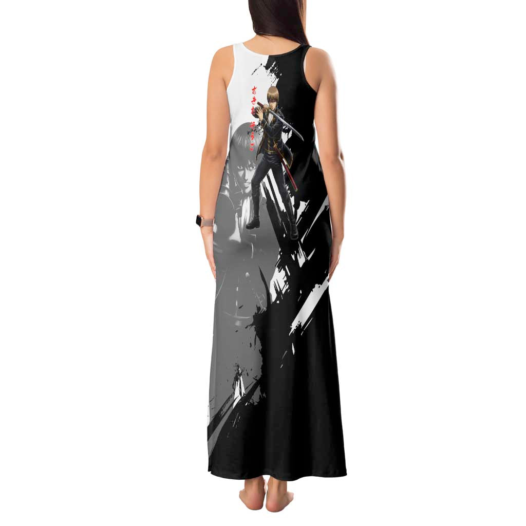 Okita Sougo Tank Maxi Dress Modern Shinsengumi Ink Splash Style