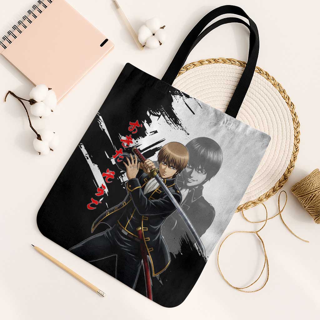 Okita Sougo Tote Bag Modern Shinsengumi Ink Splash Style