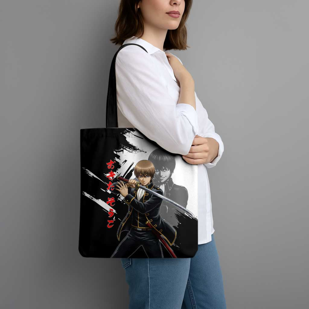 Okita Sougo Tote Bag Modern Shinsengumi Ink Splash Style