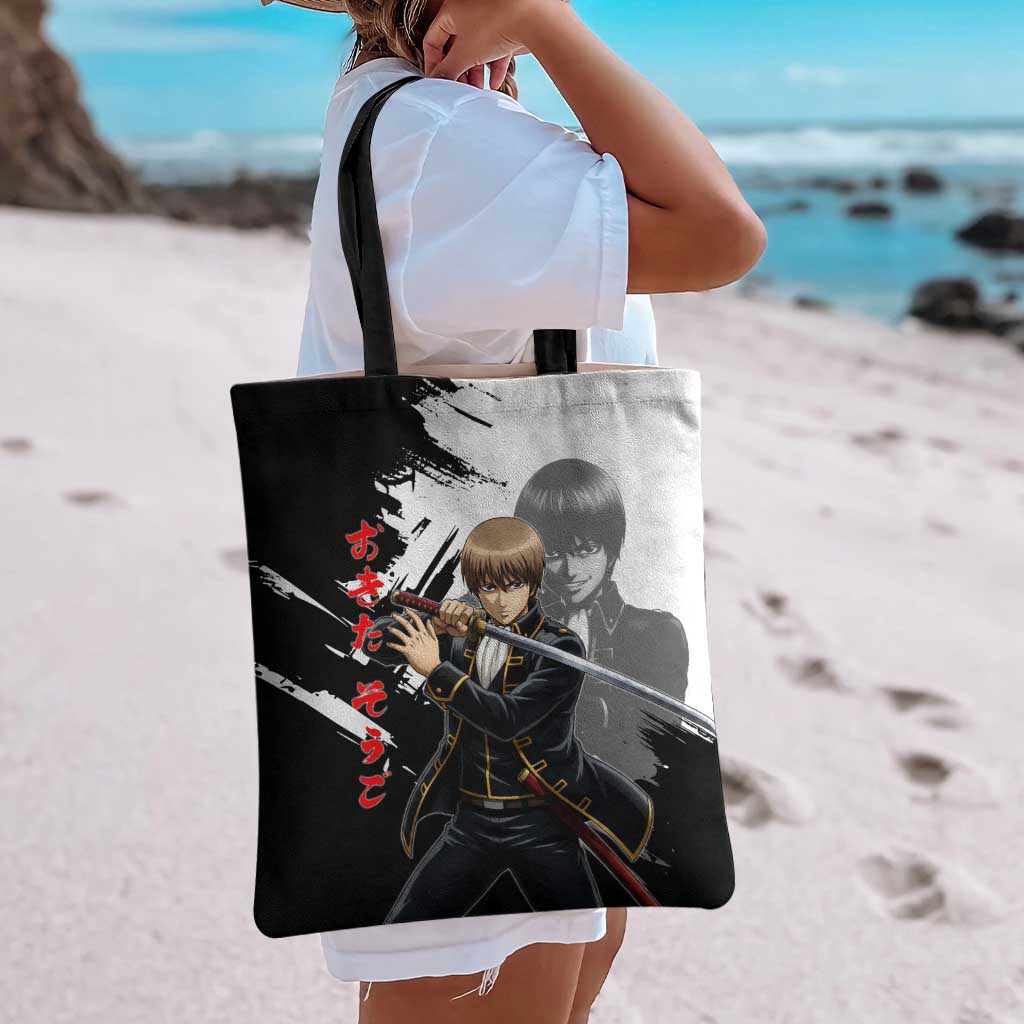 Okita Sougo Tote Bag Modern Shinsengumi Ink Splash Style