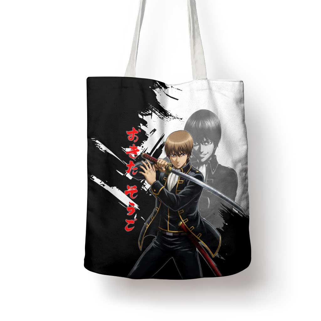 Okita Sougo Tote Bag Modern Shinsengumi Ink Splash Style
