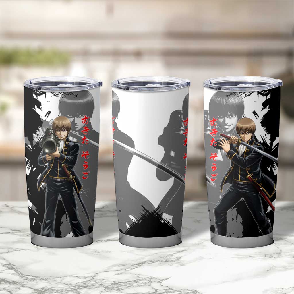 Okita Sougo Tumbler Cup Modern Shinsengumi Ink Splash Style