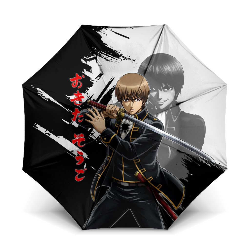 Okita Sougo Umbrella Modern Shinsengumi Ink Splash Style