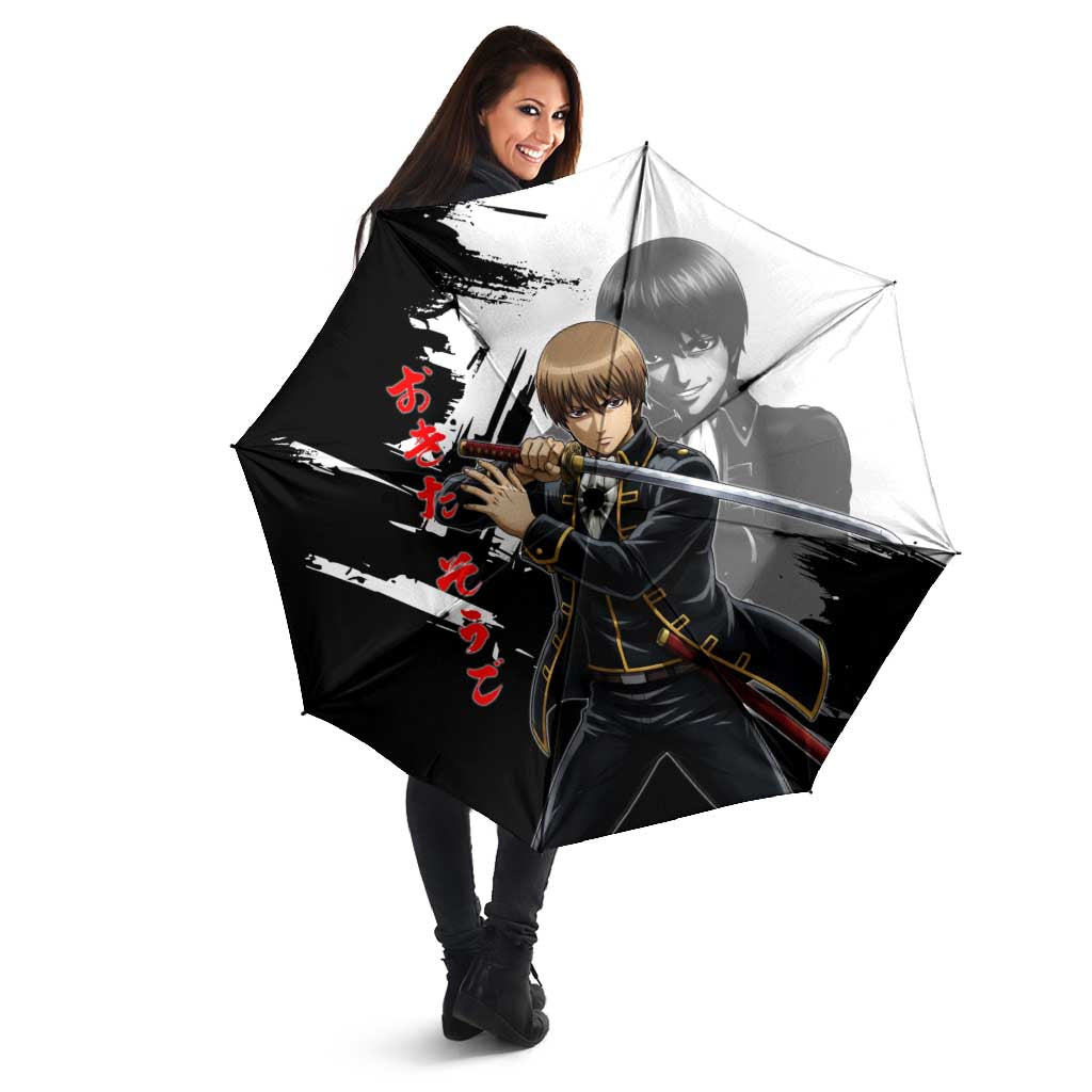 Okita Sougo Umbrella Modern Shinsengumi Ink Splash Style