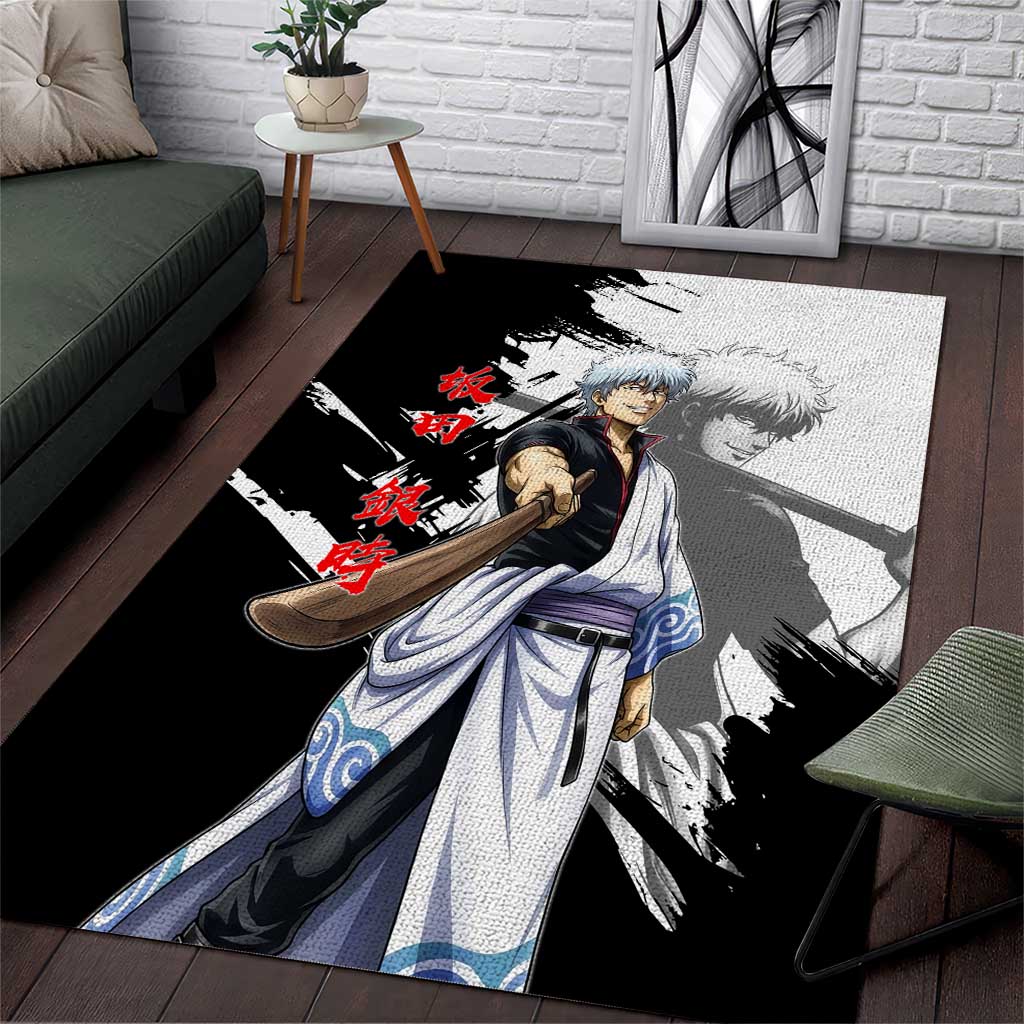 Gintoki Sakata Area Rug Classic Samurai Brushstroke Style