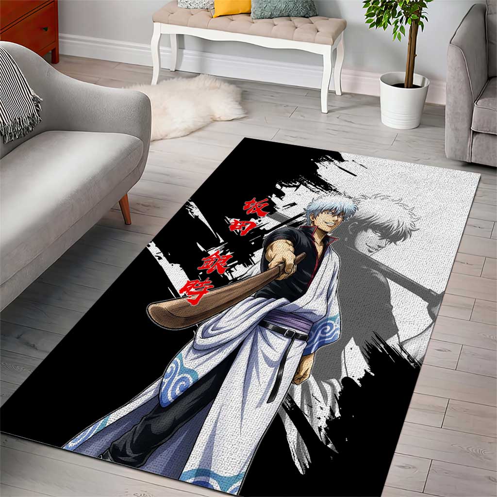 Gintoki Sakata Area Rug Classic Samurai Brushstroke Style