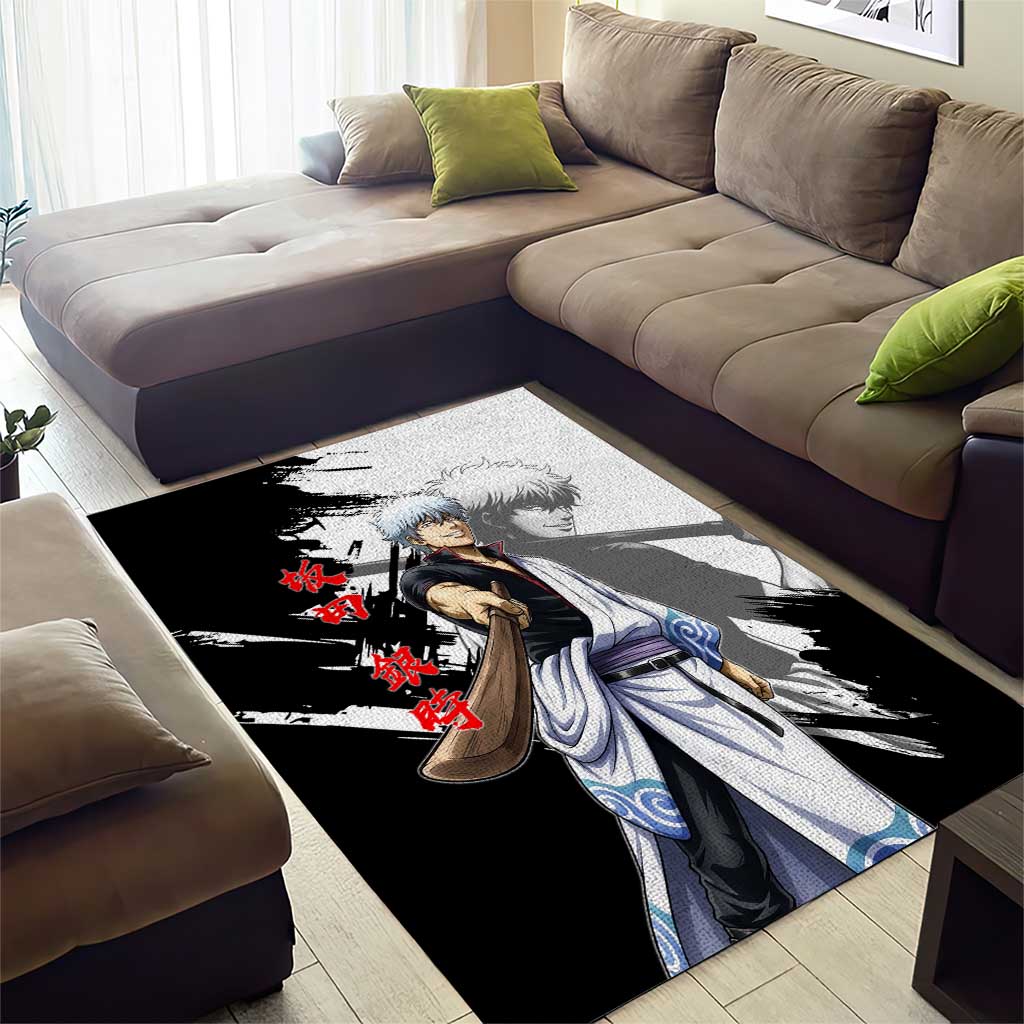 Gintoki Sakata Area Rug Classic Samurai Brushstroke Style