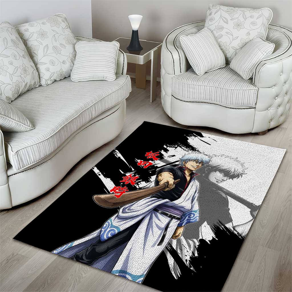 Gintoki Sakata Area Rug Classic Samurai Brushstroke Style
