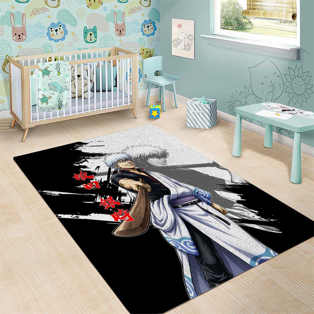 Gintoki Sakata Area Rug Classic Samurai Brushstroke Style