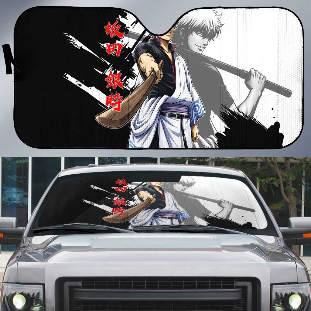 Gintoki Sakata Auto Sun Shade Classic Samurai Brushstroke Style