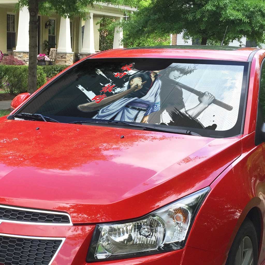 Gintoki Sakata Auto Sun Shade Classic Samurai Brushstroke Style