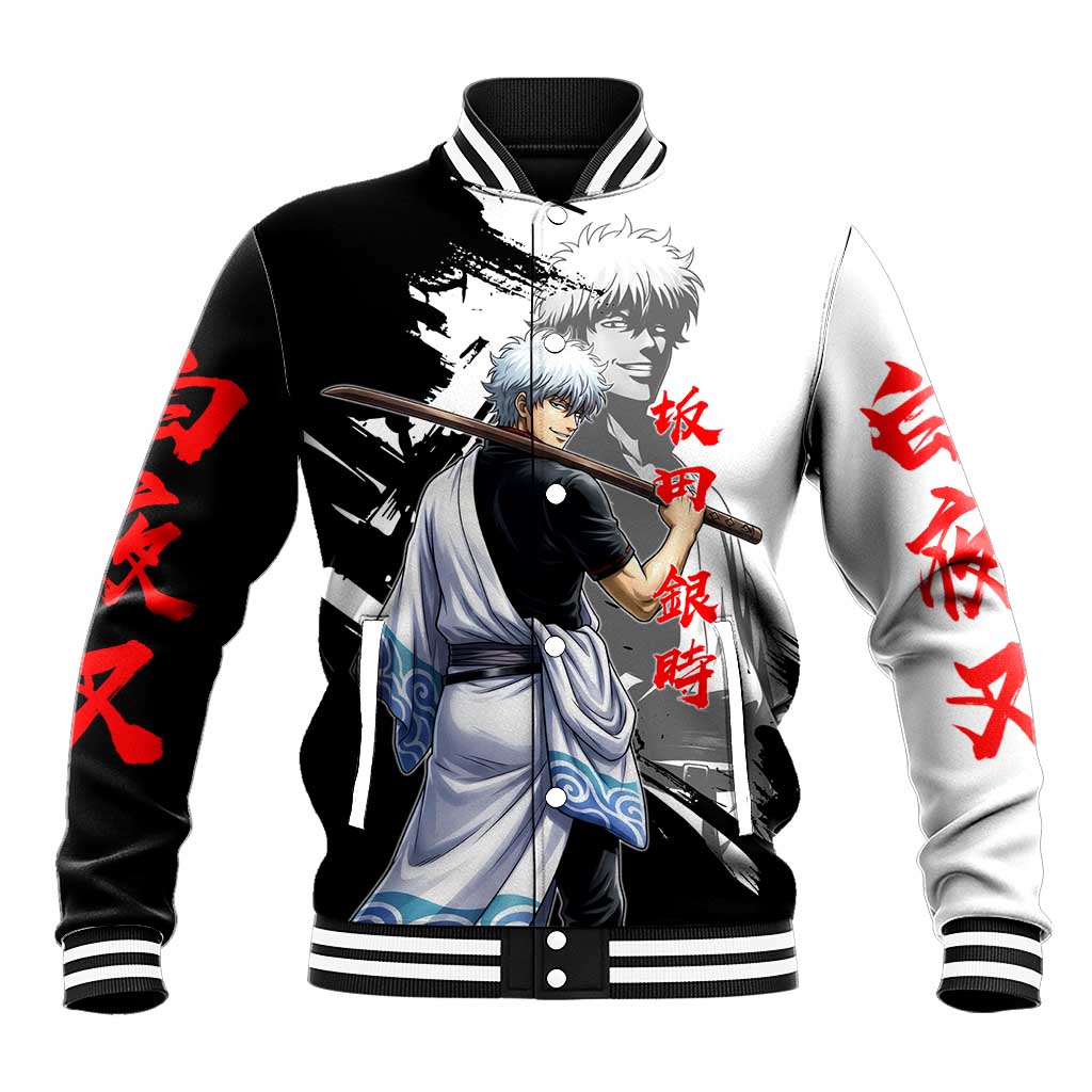Gintoki Sakata Baseball Jacket Classic Samurai Brushstroke Style