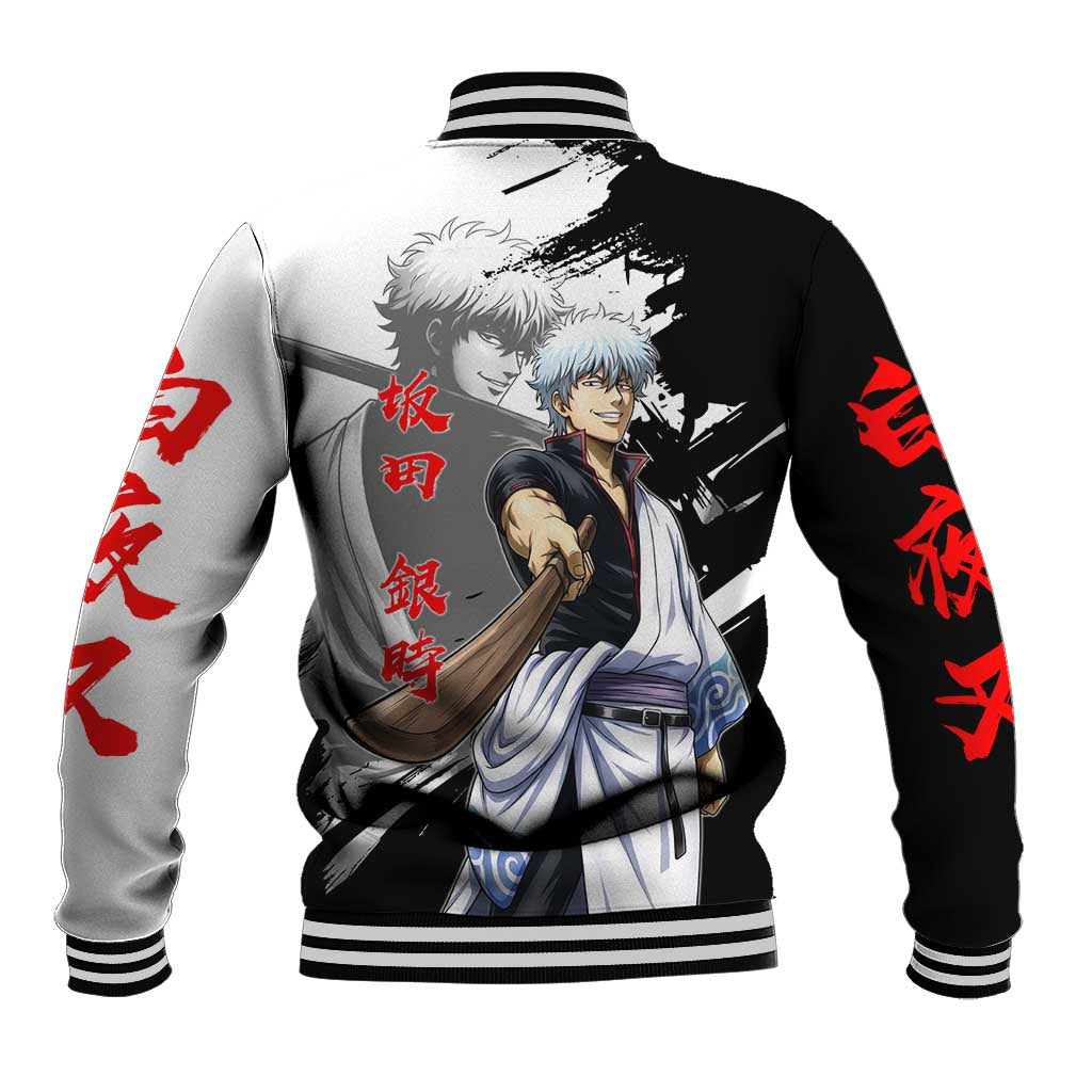 Gintoki Sakata Baseball Jacket Classic Samurai Brushstroke Style