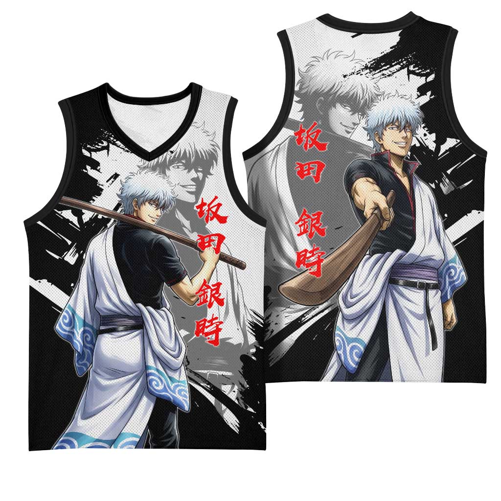 Gintoki Sakata Basketball Jersey Classic Samurai Brushstroke Style
