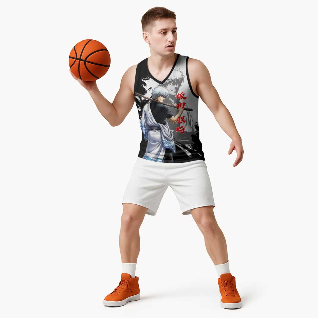 Gintoki Sakata Basketball Jersey Classic Samurai Brushstroke Style