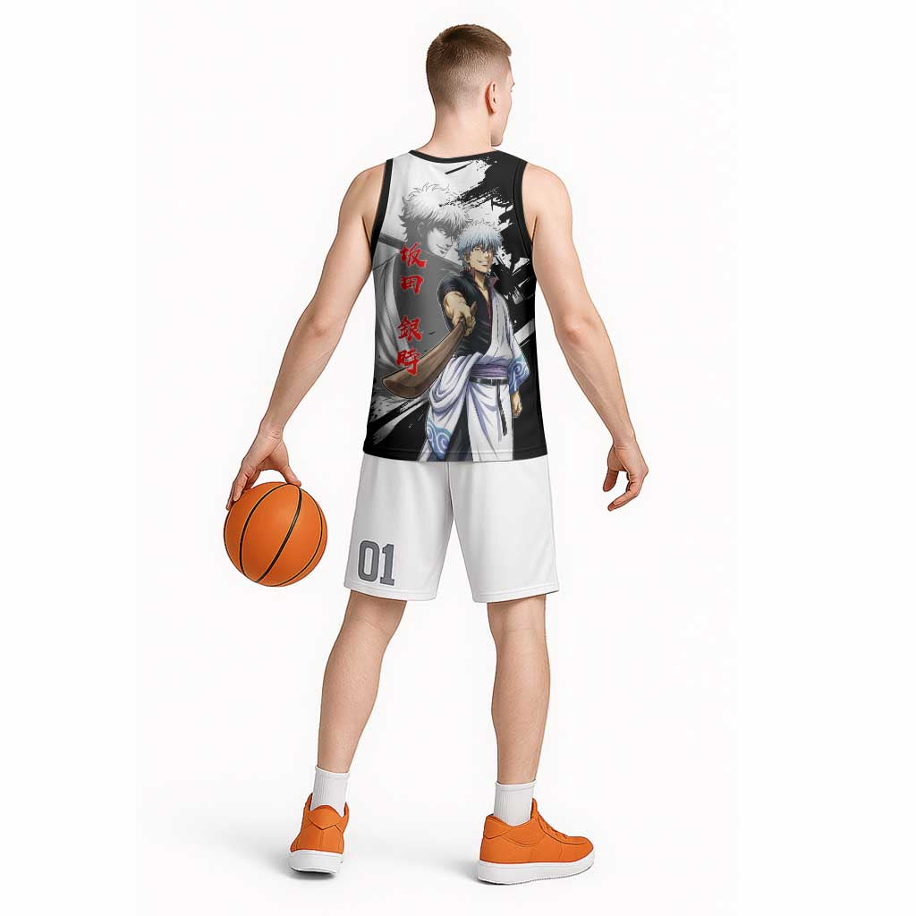 Gintoki Sakata Basketball Jersey Classic Samurai Brushstroke Style