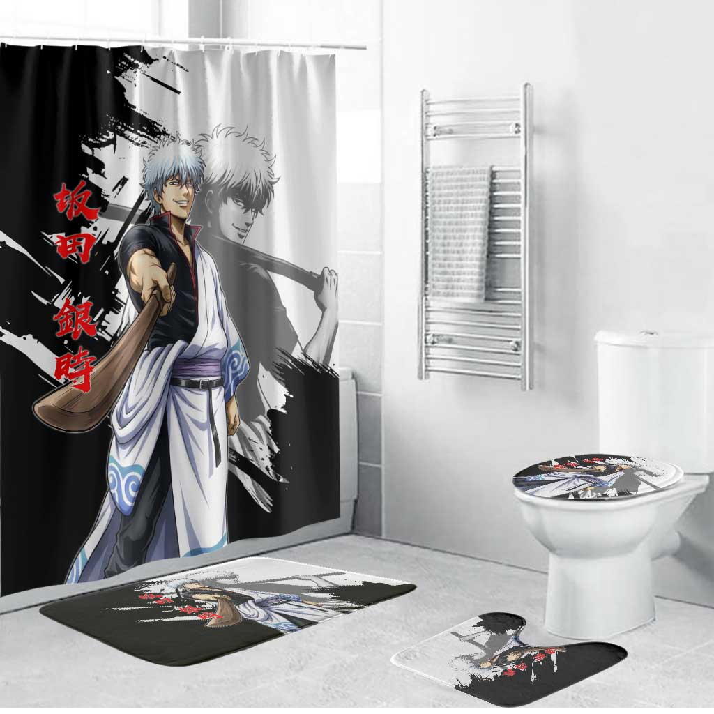 Gintoki Sakata Bathroom Set Classic Samurai Brushstroke Style
