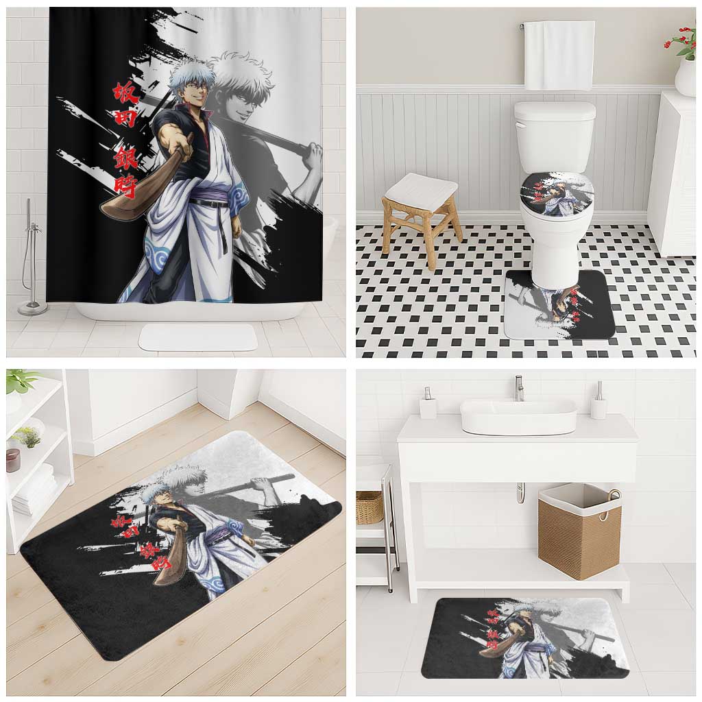 Gintoki Sakata Bathroom Set Classic Samurai Brushstroke Style