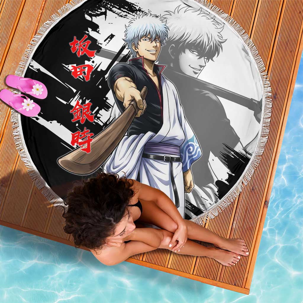 Gintoki Sakata Beach Blanket Classic Samurai Brushstroke Style
