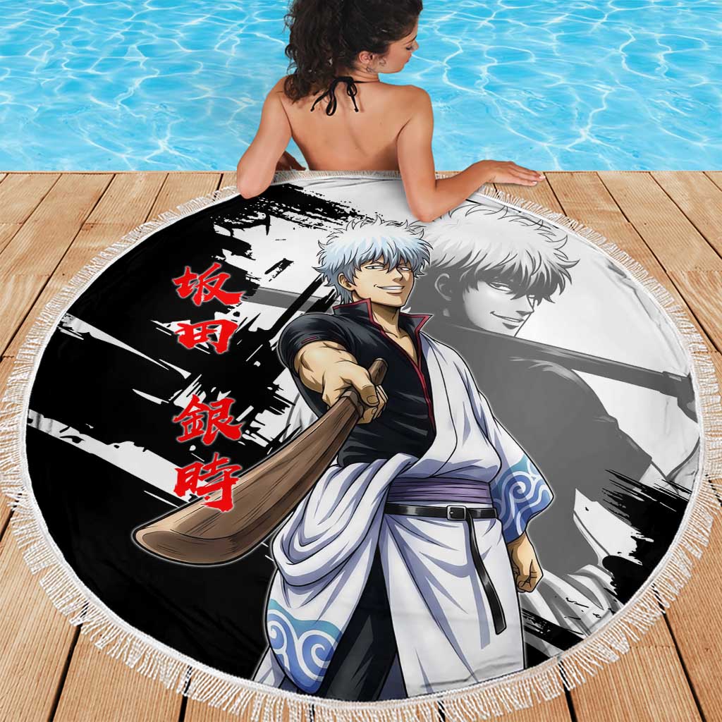 Gintoki Sakata Beach Blanket Classic Samurai Brushstroke Style