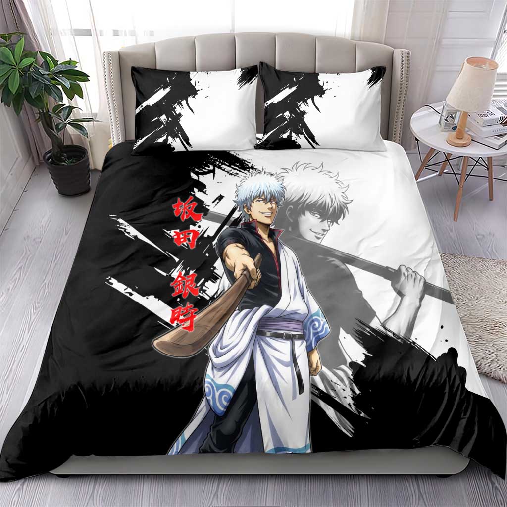 Gintoki Sakata Bedding Set Classic Samurai Brushstroke Style