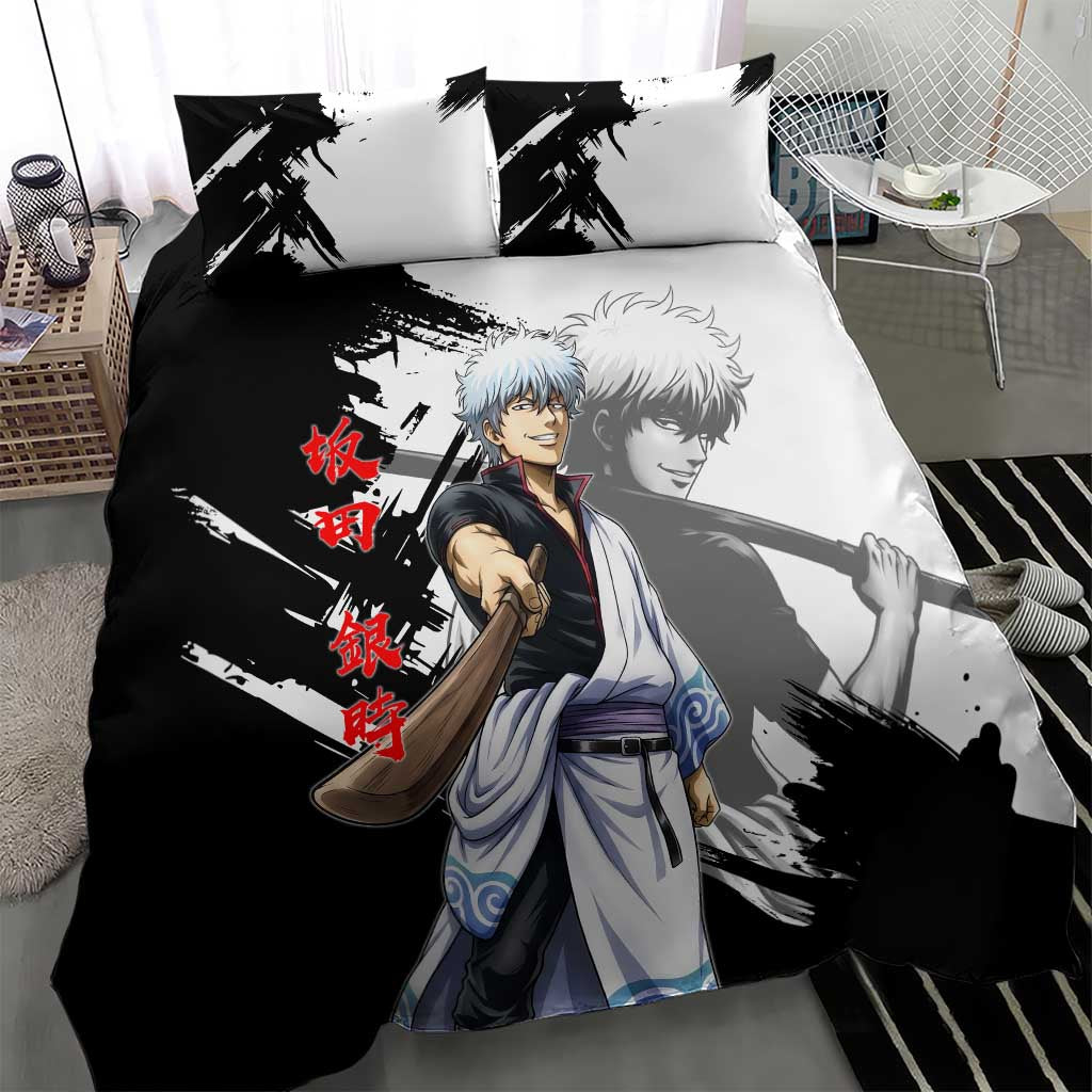 Gintoki Sakata Bedding Set Classic Samurai Brushstroke Style