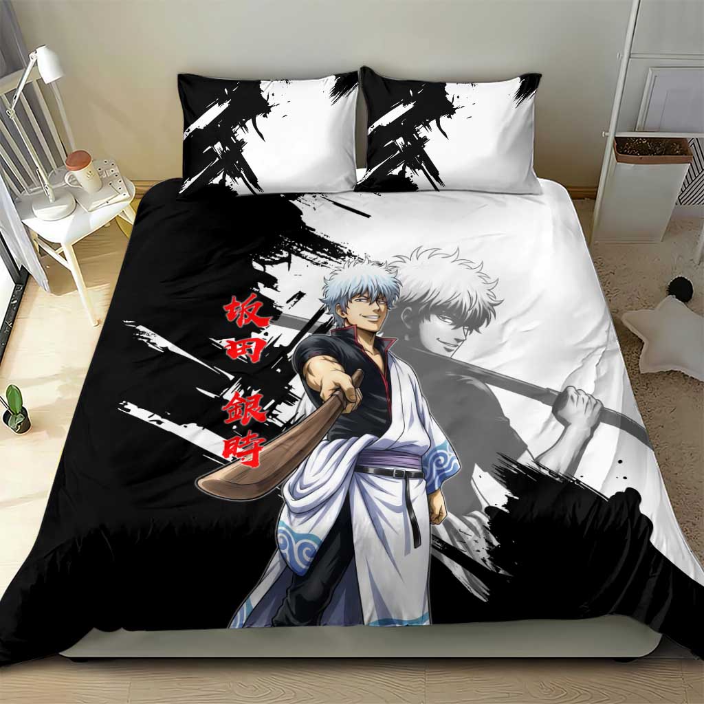 Gintoki Sakata Bedding Set Classic Samurai Brushstroke Style
