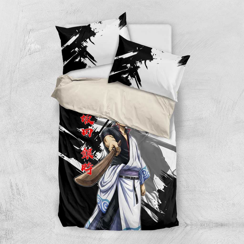 Gintoki Sakata Bedding Set Classic Samurai Brushstroke Style