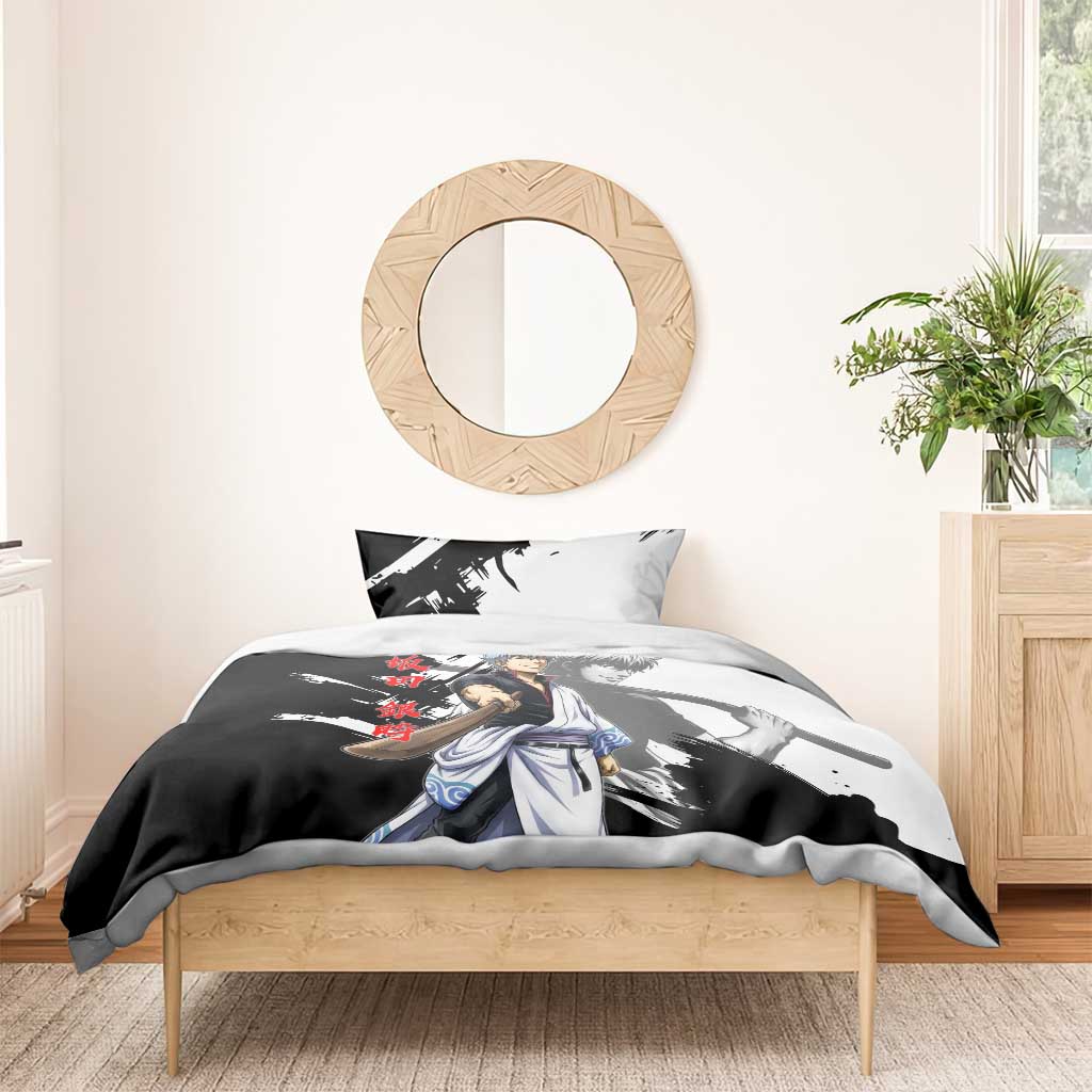 Gintoki Sakata Bedding Set Classic Samurai Brushstroke Style