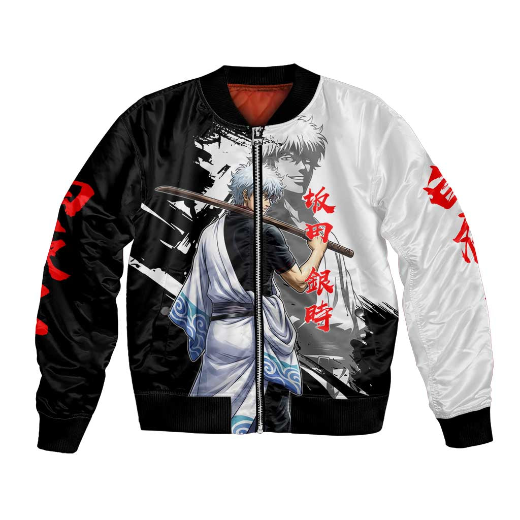 Gintoki Sakata Bomber Jacket Classic Samurai Brushstroke Style