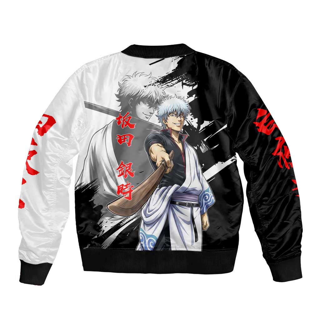 Gintoki Sakata Bomber Jacket Classic Samurai Brushstroke Style