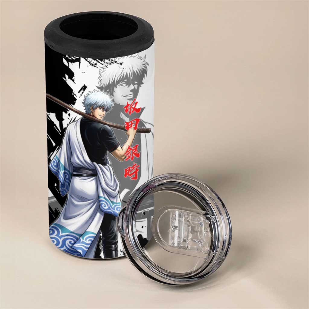 Gintoki Sakata 4 in 1 Can Cooler Tumbler Classic Samurai Brushstroke Style