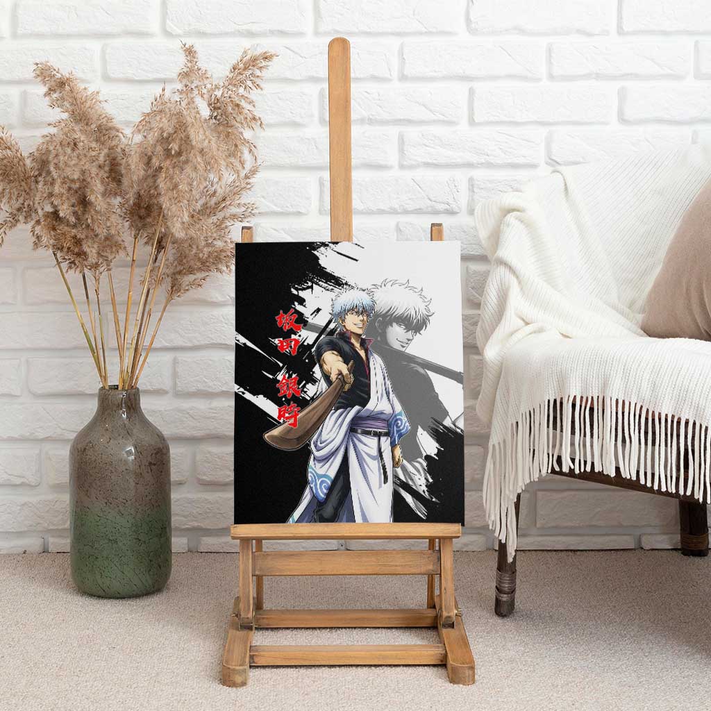 Gintoki Sakata Canvas Wall Art Classic Samurai Brushstroke Style