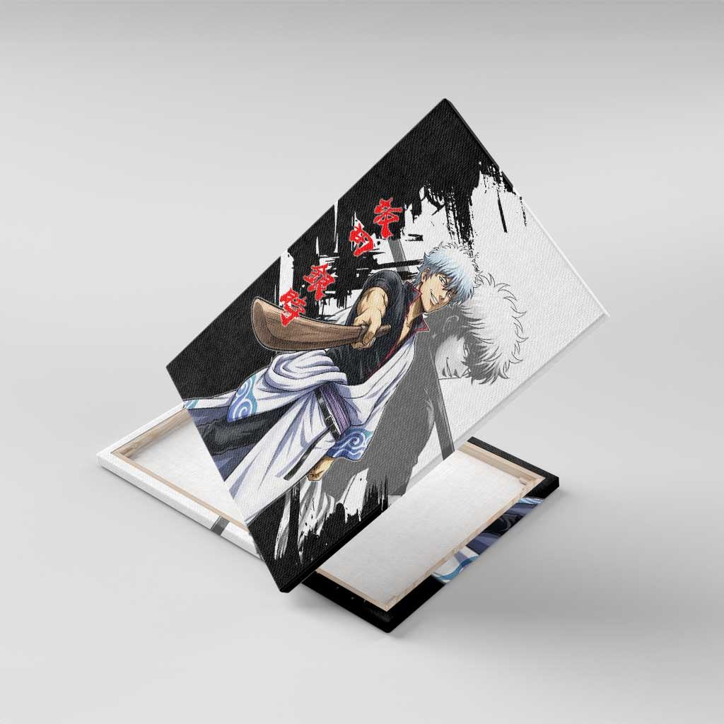 Gintoki Sakata Canvas Wall Art Classic Samurai Brushstroke Style