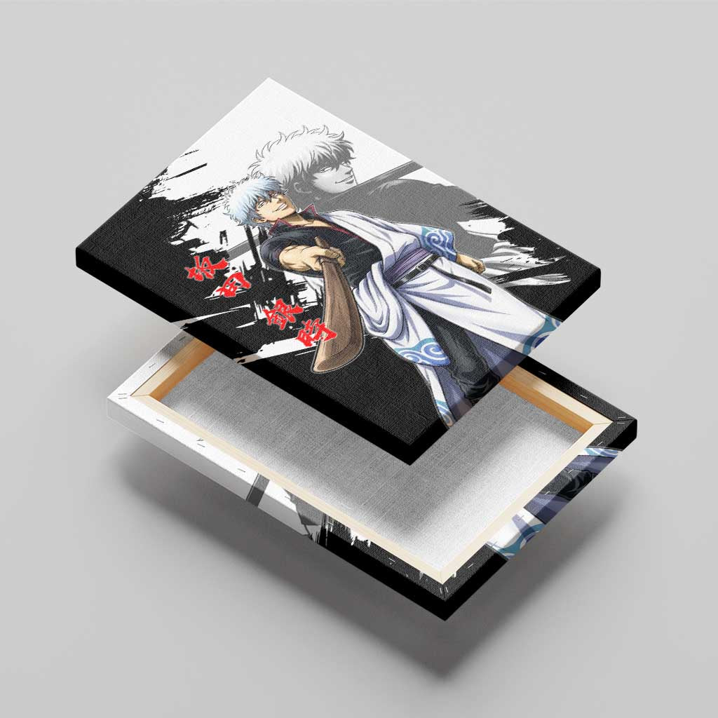 Gintoki Sakata Canvas Wall Art Classic Samurai Brushstroke Style