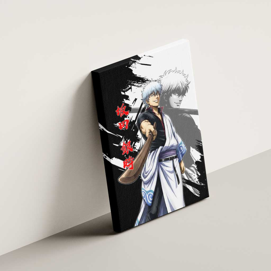 Gintoki Sakata Canvas Wall Art Classic Samurai Brushstroke Style