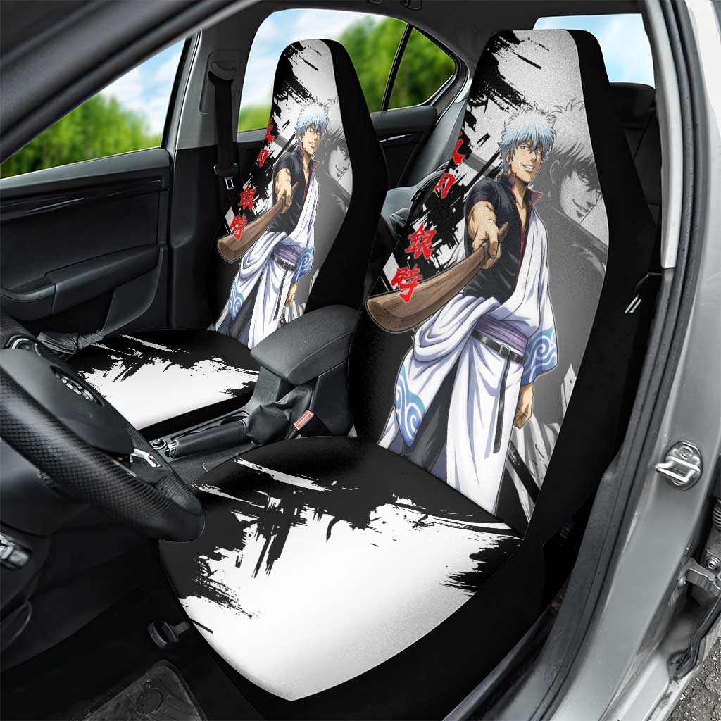 Gintoki Sakata Car Seat Cover Classic Samurai Brushstroke Style